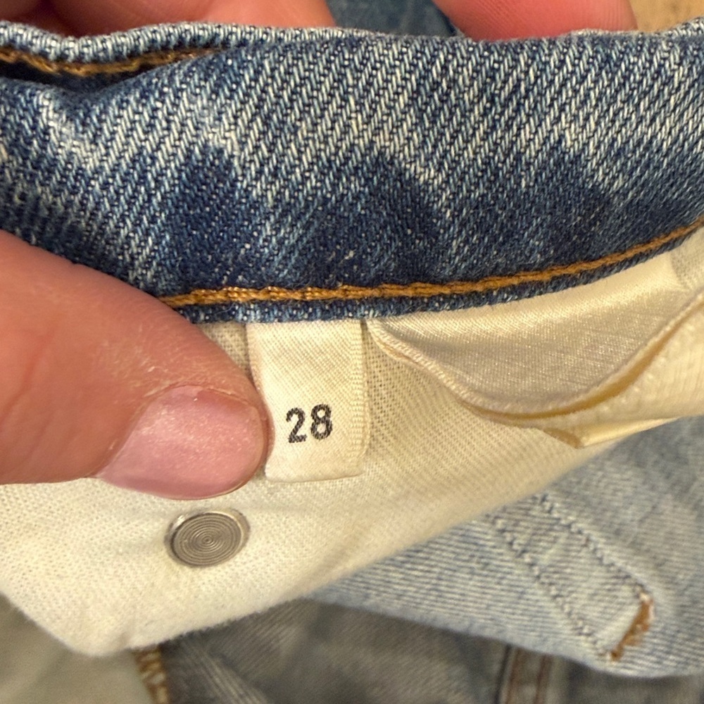 reformation cynthia high relaxed jean in antigua blue cropped - Picture 6 of 7